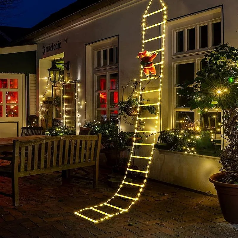 LED ladder lights christmas atmosphere outdoor courtyard garden fireplace window decoration christmas ladder lights