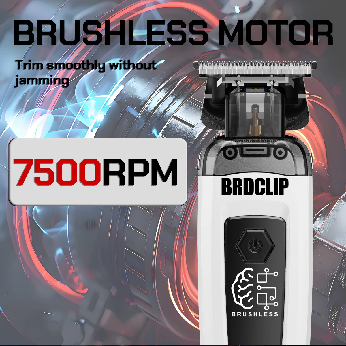 BRDCLIP BL1T Professional Carving Gradient Hair Trimmer Barber Finish Electric Clipper with Charger Stand Hair Cutting Machine