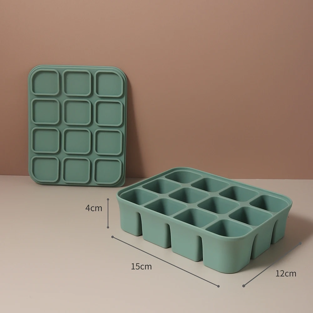Персонализированный лоток для морозильной камеры для детского питания с именем, 12-ячеечная силиконовая форма для кубиков льда без BPA для домашнего детского питания и пюре