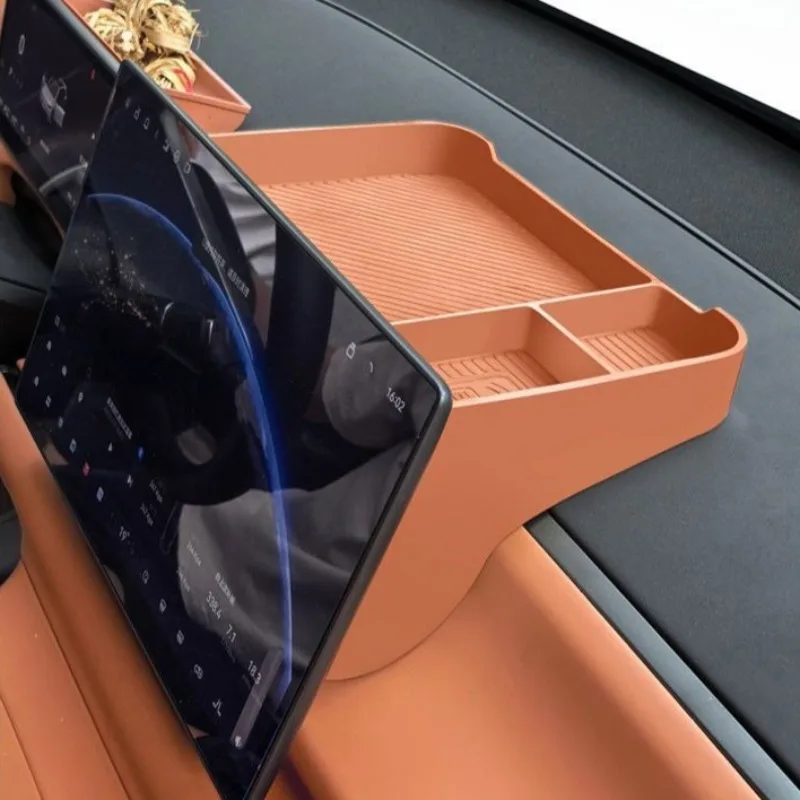 

For Leapmotor C10 2024-2026 Central Navigation Screen Back Silicone Storage Box Car Dashboard Organizer Tray Interior Stowing