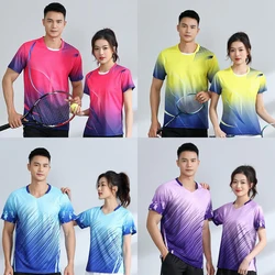 2024 Men Women Badminton T-Shirt New Table Tennis Jerseys Short Sleeve Breathable Tennis Shirt Summer Ping-pong Fitness Clothes