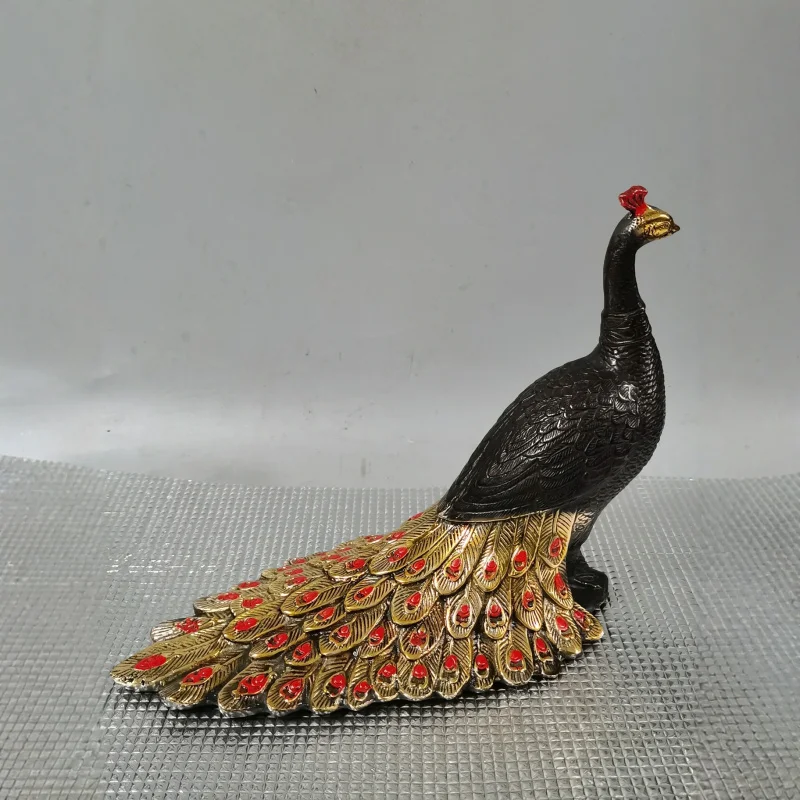 Gilt copper peacock ornament, home decoration, creative desktop gift and craft, available for live streaming supply