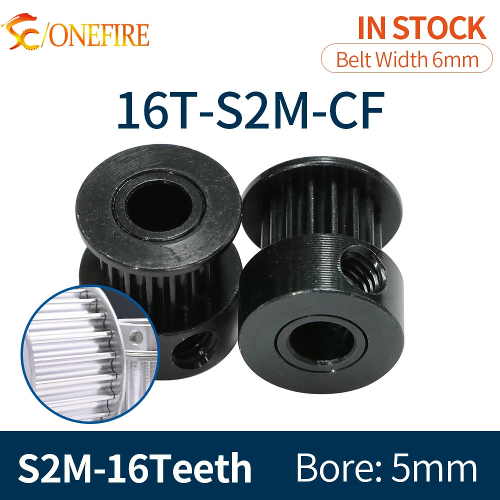 3D Printer Pulley S2M 16Teeth Timing Pulley Bore 5mm Belt width 6mm STD 2M K-type Oxidized black Synchronous Pulley