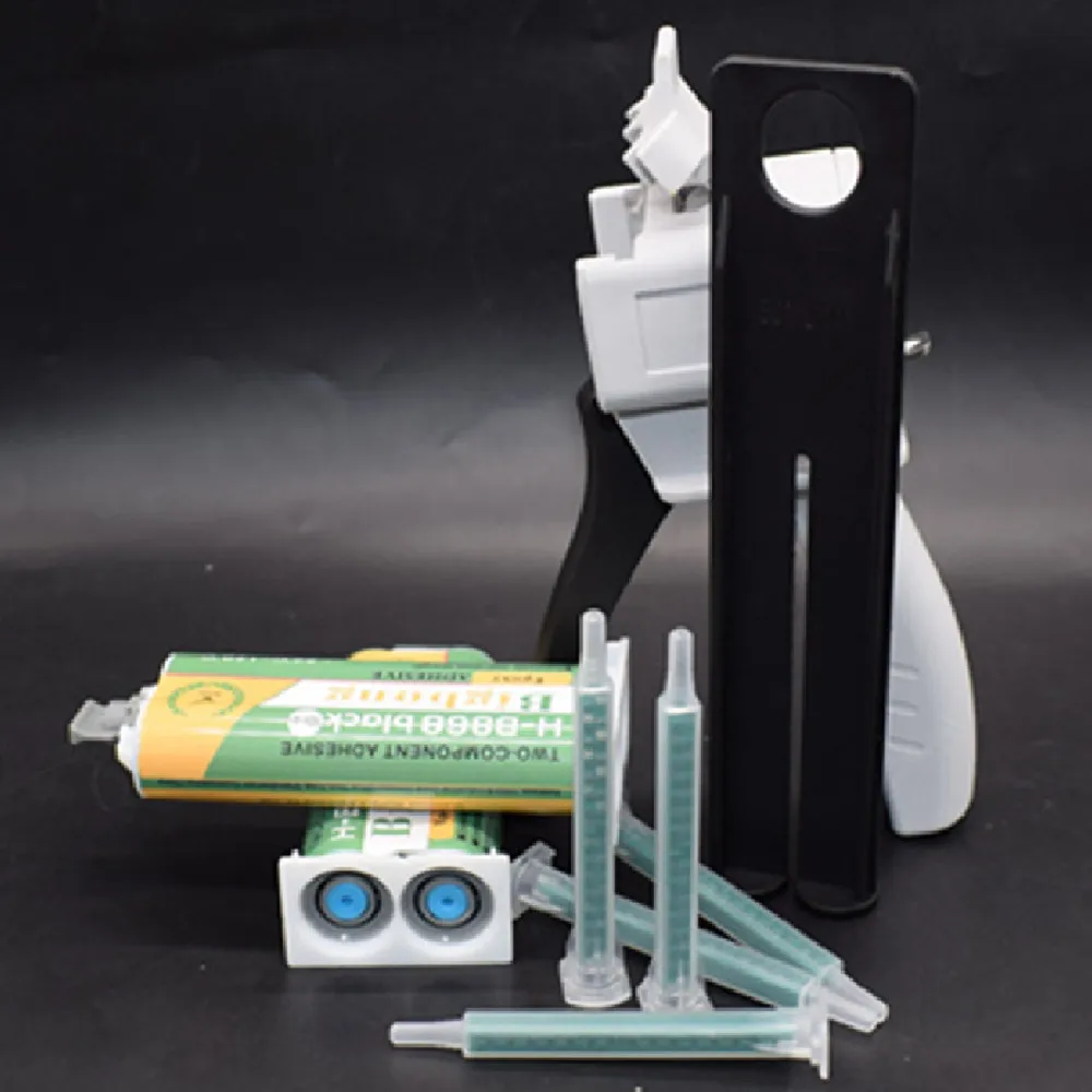 2 Stück 50ml Epoxidharz 1:1 Schwarze AB-Klebstoffe -50 ℃ -120 ℃ Dichtungsklebstoffe & 5 Stück statische Mischdüsen & 50 ml 1:1 Klebepistolen-Spender – Detail 9