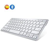 Teclado portátil español con Bluetooth, teclado inalámbrico delgado y ligero para Mac, iPad, iPhone, iOS, Android, Windows, Smart TV