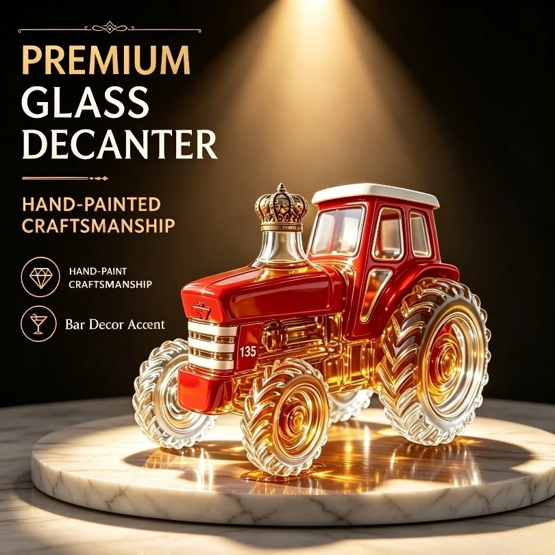 Liquor Decanter Tractor Design Drink Container Vodka Whiskey Bottle Dispenser For Bourbon Drinks Beverages Family Home Bar Gift