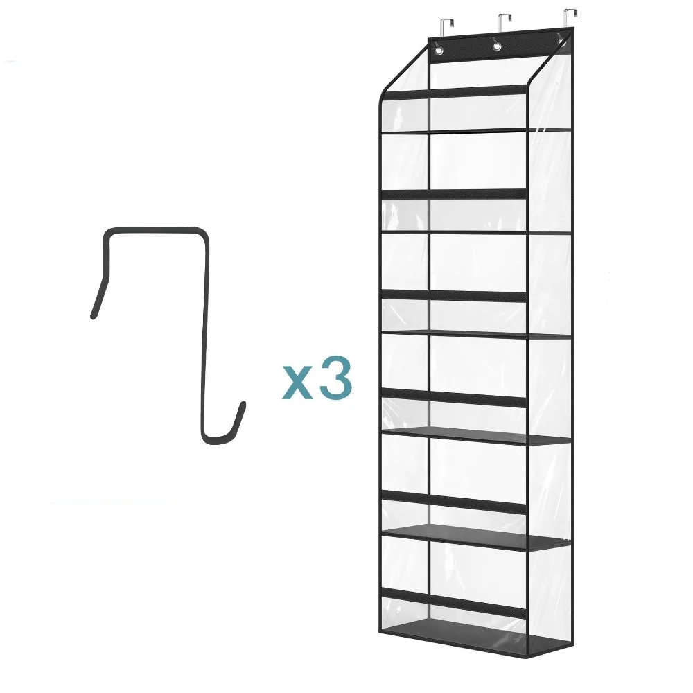 

Wall Mounted Multi-layer Storage Bag Visible Large Capacity Over The Door Organizer Foldable Save Space Sundries Storage Bag