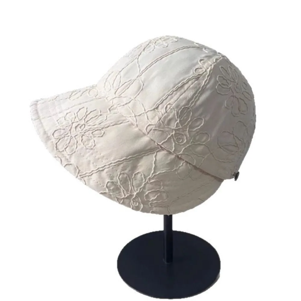 

Sunhat Thin Summer Fisherman Cap Wide Brim Fashion Lace Bucket Hat White Black Japanese Style Beach Sun Hat Outdoor