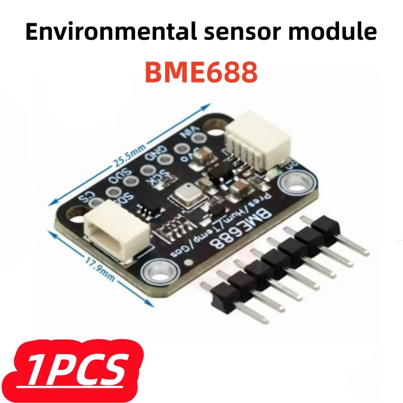 

1Pcs/lot 100% New BME688 Environmental Sensor Module Temperature/humidity/Pressure/gas AI Intelligent I2C