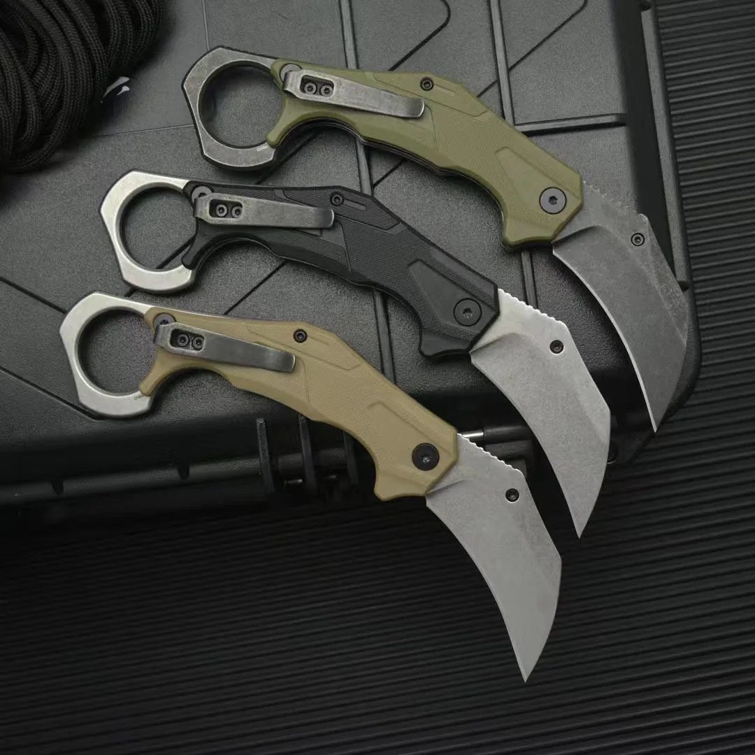 2064 Outdoor karambit Camping Folding Knife 8CR13 Blade G10 Handle Pocket Survival Tactical Hunting Utility Knives EDC Tools