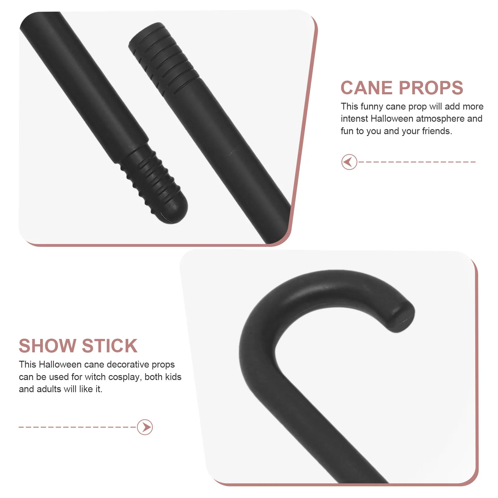 Magician Cosplay Crutch Prop Plastic Cane Magician Crutch Stick Halloween Cosplay Role Play Prop stage Performance Walking Stick