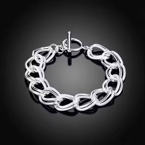 Fine 925 Sterling Silver Noble Nice Chain Solid Bracelet for Women Men Charms Party Gift Wedding Fashion Jewelry Hot Model - Image 12