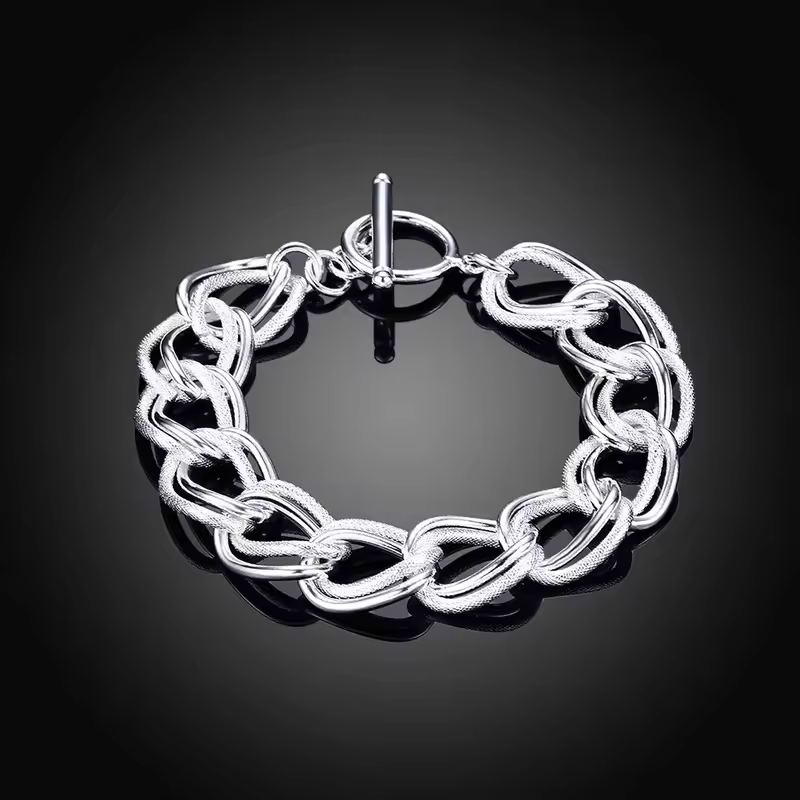 Fine 925 Sterling Silver Noble Nice Chain Solid Bracelet for Women Men Charms Party Gift Wedding Fashion Jewelry Hot Model - Image 12