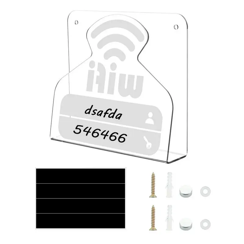 İş Wi-Fi Burcu Akrilik WiFi Adı Ekran Kartı Bağlantısız Masa Centerpiece Kara Tahta Dekor Duvar Dekorasyonu Ev Için
