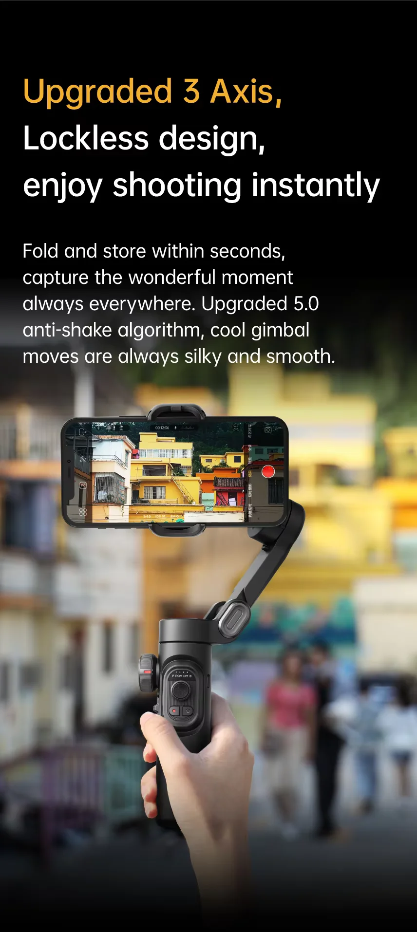 AOCHUAN Smart XE 3軸折りたたみ式ジンバル自 - Handheld Stabilizer Gimbal のレビューと価格