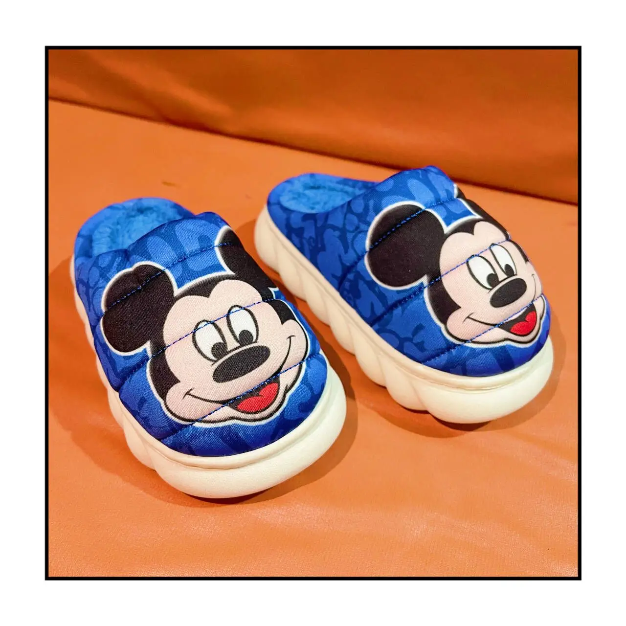 New Spring Autumn Winter Kids Shoes Boy blue Mickey Warm Slippers Children Christmas Slippers Pantoufle Enfant Baby Shoes