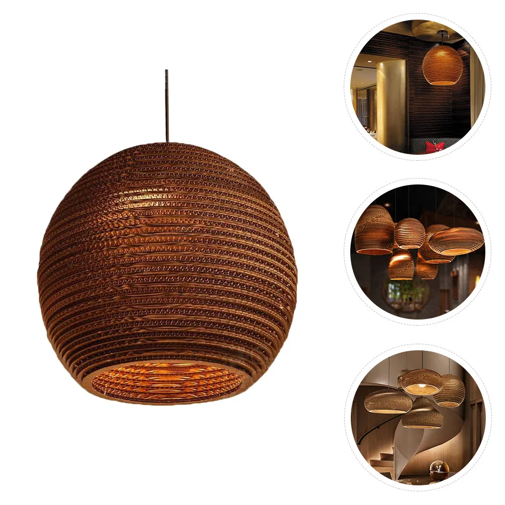 Southeast Asian Style Paper Lantern Pendant Light Sphere Honeycomb Design Decorative Chandelier Elegant Warm Tea Room Hanging