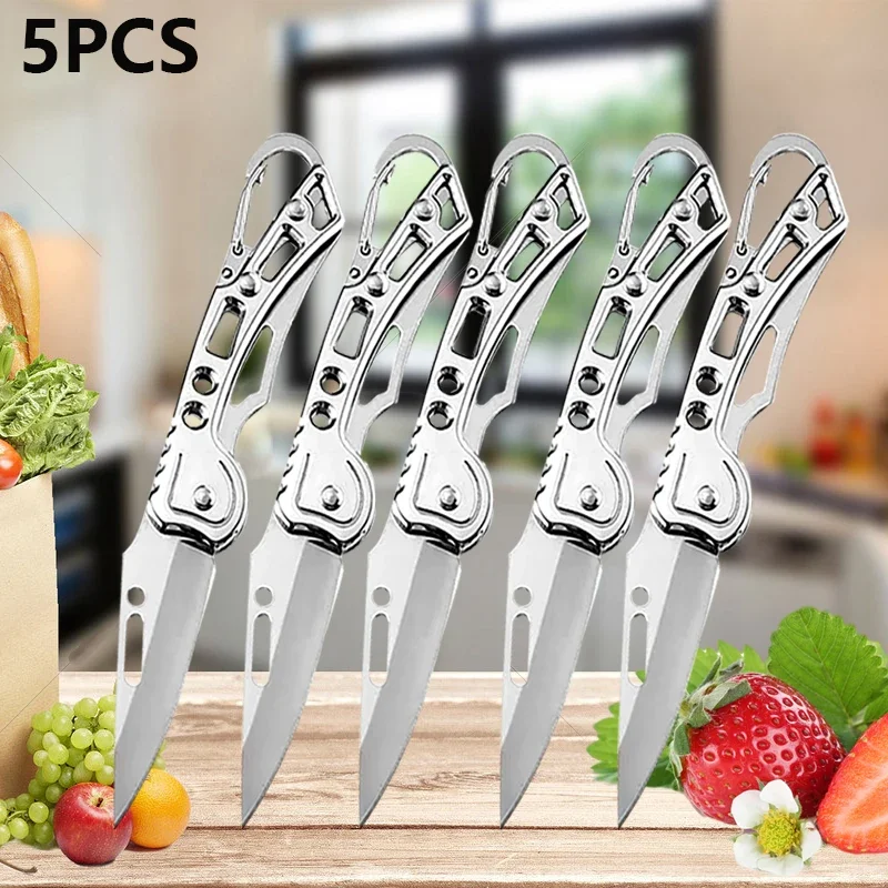 WXCOO Klappbares Obstmesser aus Edelstahl, multifunktionale Küche zum Kochen von Werkzeugen, Haushalts-Obstschäler, Taschenmesser