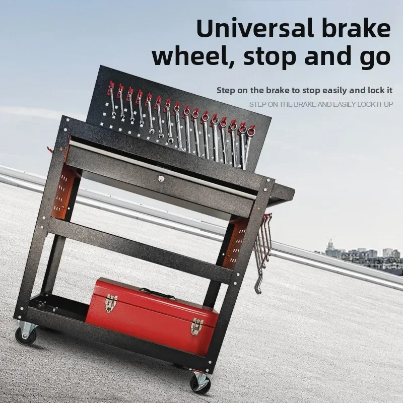 Three Layer Tool Cart on Wheels Mobile Workshop Rolling Cabinet Multi Purpose Storage Trolley Organizer Trolley Cart Salon Cart