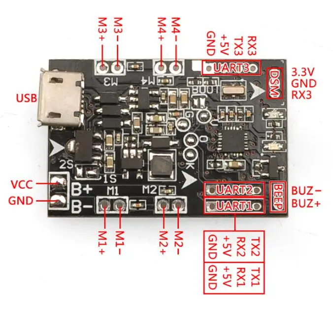 Tiny Micro 32bits Brushed Flight Control Board Based On SP RACING F3 EVO v3 20A ESC AIO MPU6500 BMP280 for brush motor RC drone