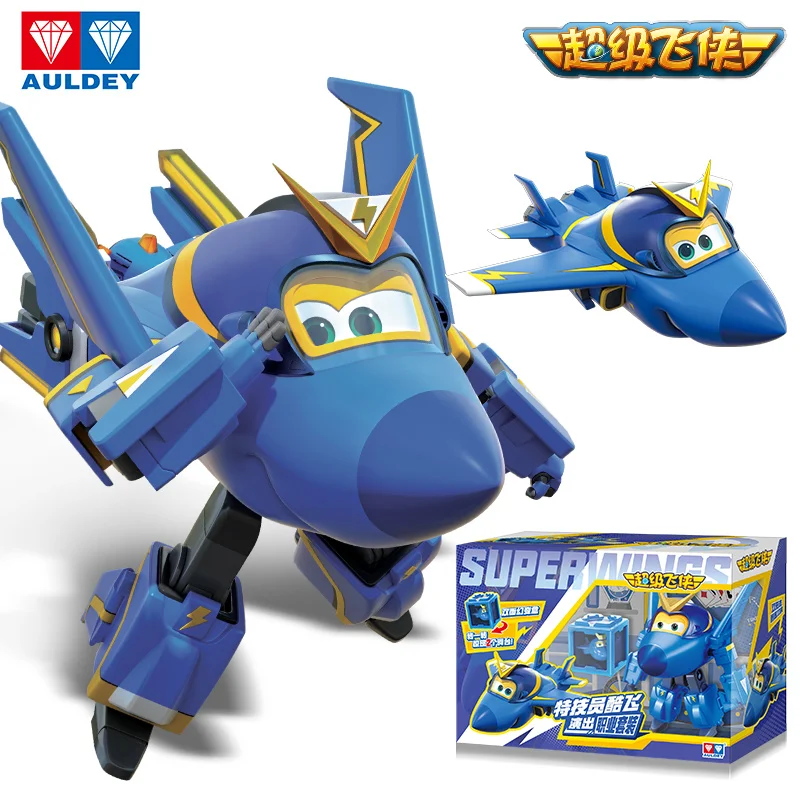 AULDEY Original Super Wings Transformando Robôs - Stunt Performer Jerome, Golden Boy, Tino, Brinquedo Infantil para Presentes de Natal