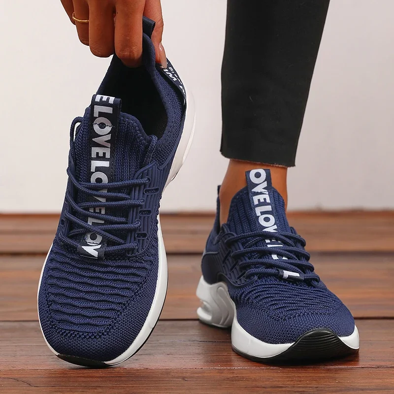 2026 Neue Herren Blaue Dämpfungs-Sportschuhe Atmungsaktive Mesh-Laufschuhe Leichte Rutschfeste Sport-Walkingschuhe – Detail 5