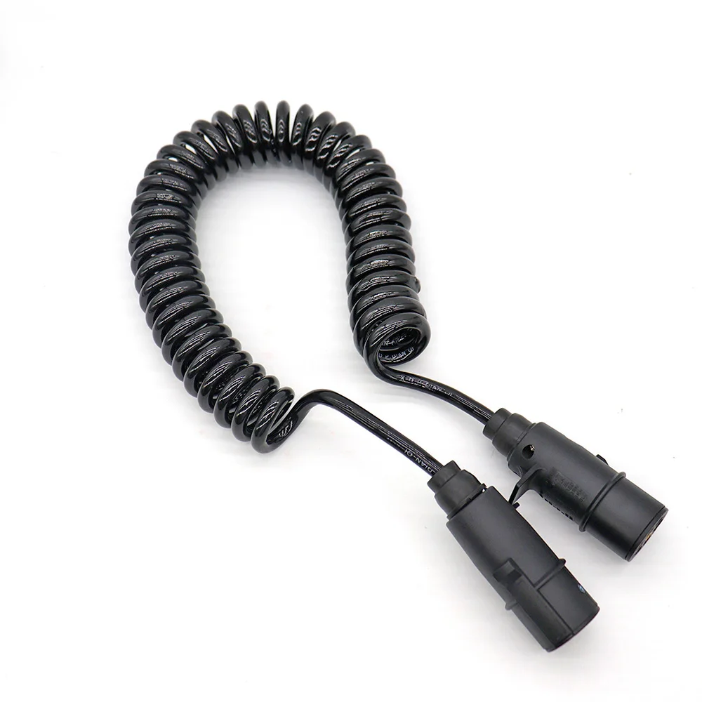 Trailer Spiral Cable Brake System Electrical Wires Connector 7 Pin Truck And Trailer Coil ABS Electric Power Cord view 6
