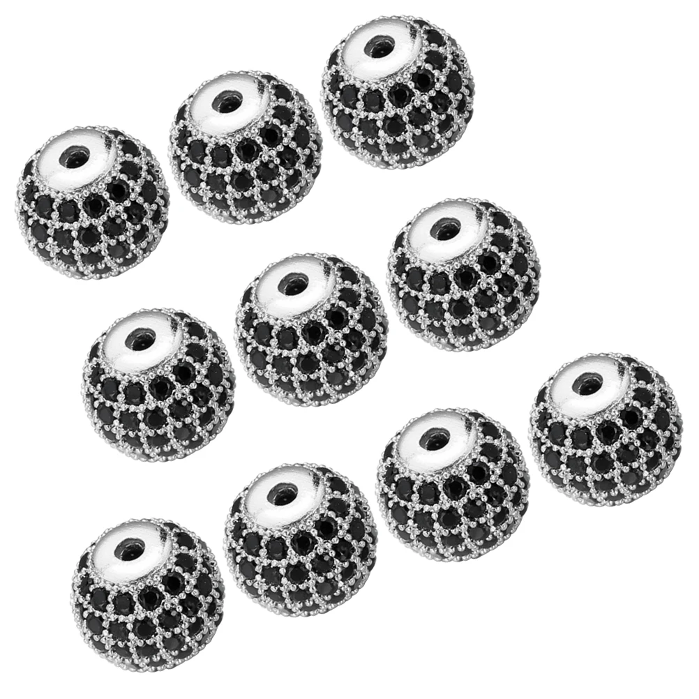 

10pcs Micro-inlaid Beads for Bracelet Necklace DIY Jewelry Making Cubic Zirconia Diamante Accessories Teardrop Shape Large Hole