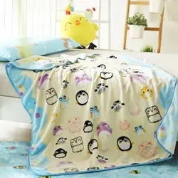 Children Double Side Plush Soft Small Blanket Cute Print Pattern Baby Keep Warm Cover Blanket Newborn Skin-friendly Hug Blanket