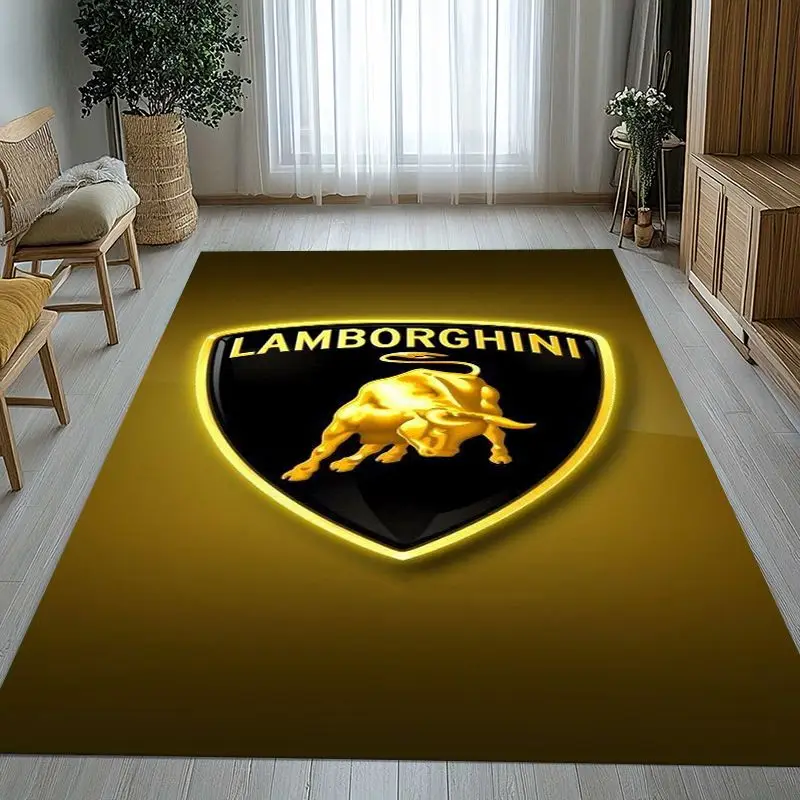 Classic L-Lamborghini Racing Car MOTO Living Room Non-Slip Area Rug Soft Carpet for Bedroom  Playroom Sofa,Home Decor Doormat