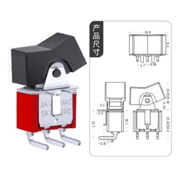 RLS-102-A3-03 Rocker connector Ship type Button Rocker Side switch 3 feet 2 gears on-on MR-1-102-A3-0006-RS RLS-202-A3