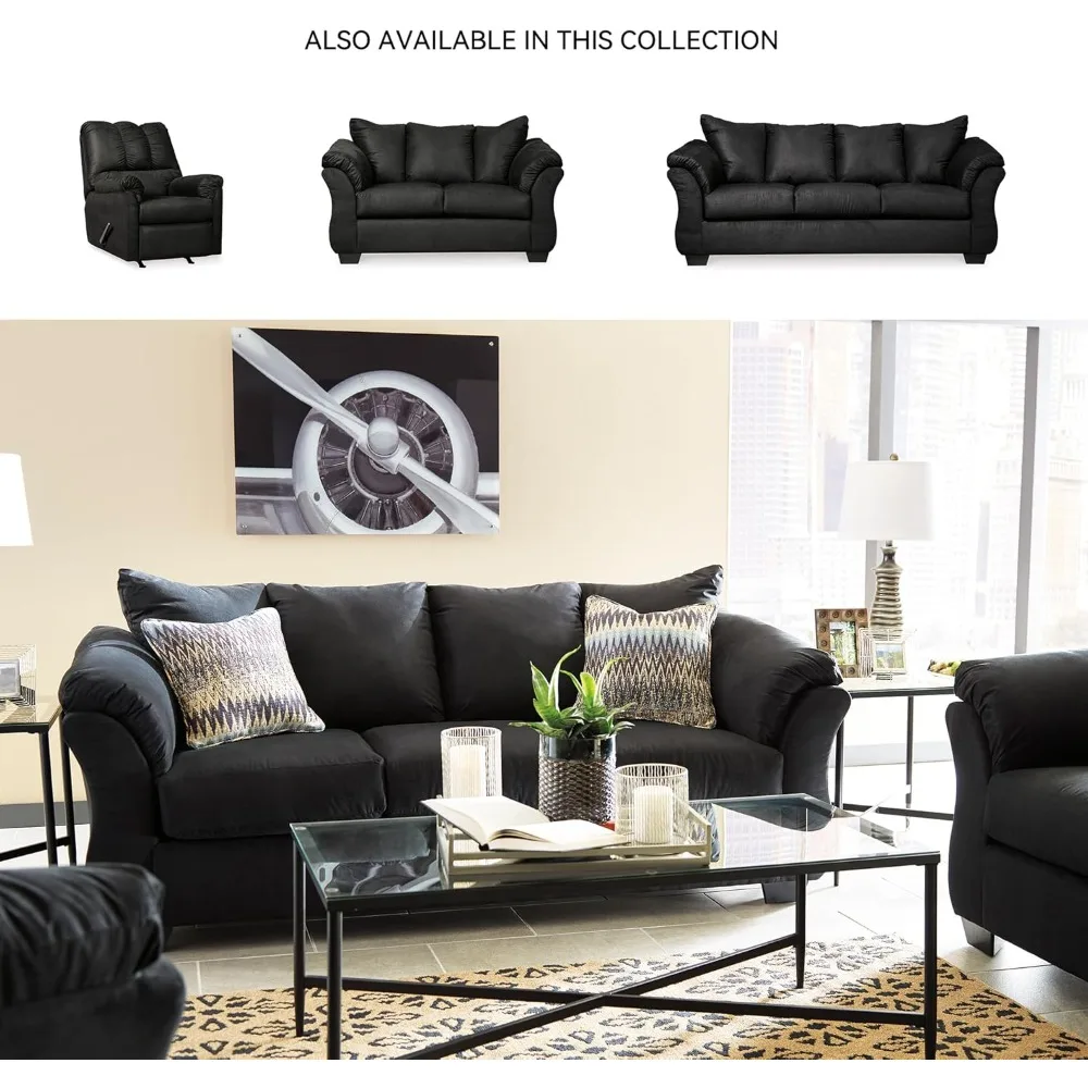 Casual Plush Loveseat, Black,Casual Plush Loveseat