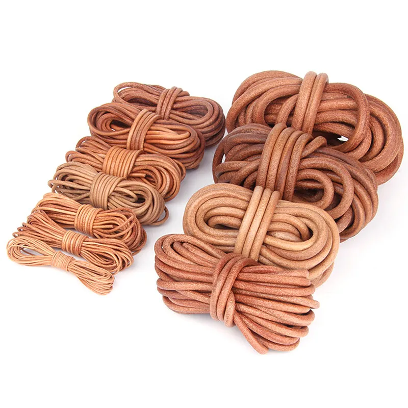 

Шнур из натуральной коровьей кожи для изготовления ювелирных изделий «сделай сам», круглый шнур из натуральной кожи для браслетов, ожерелий, фурнитуры, 1, 2, 3, 4, 5, 6, 8 мм