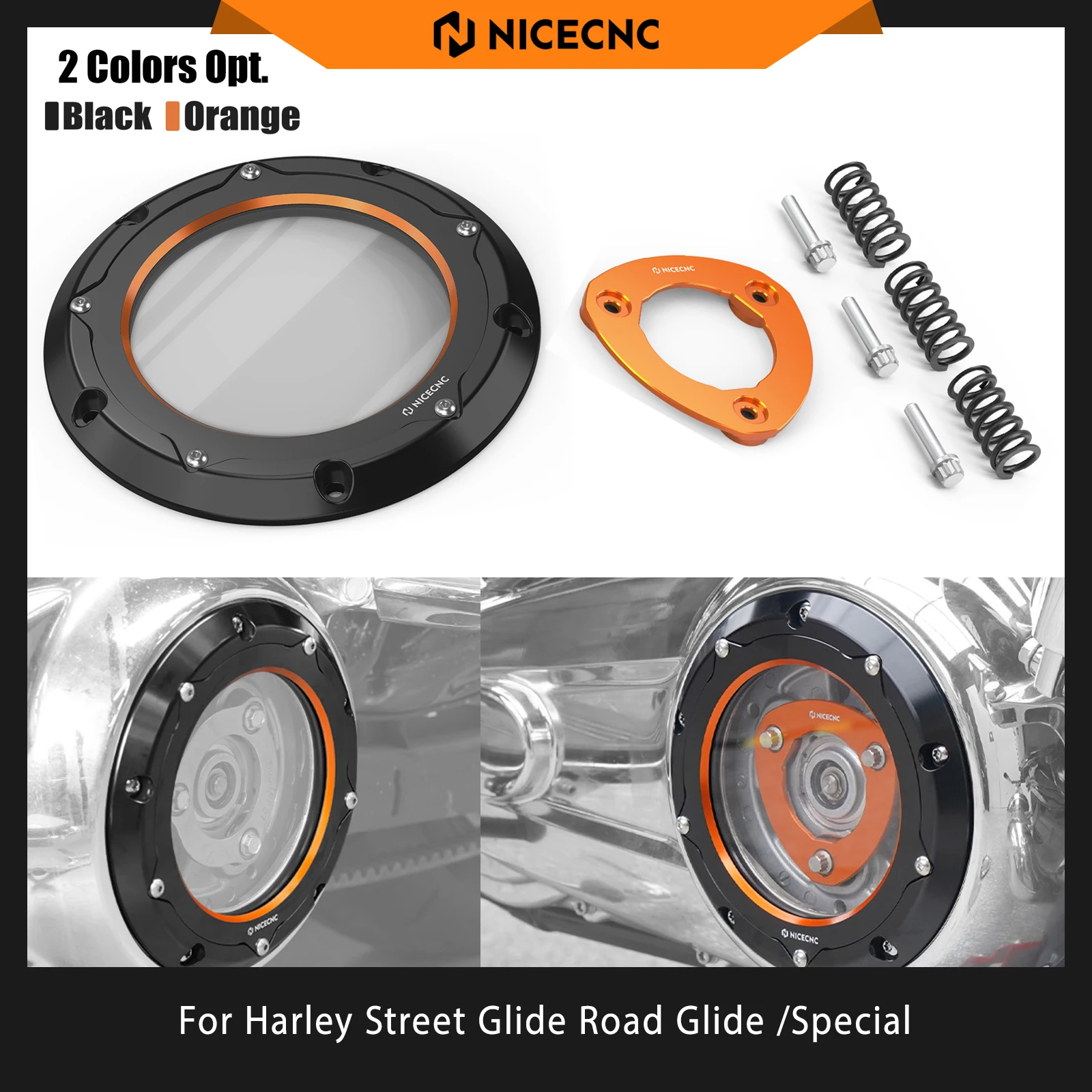 

For Harley Street Glide FLHX /Special 2017-2024 Road Glide FLTRX/Special M8 Derby Clutch Cover Clutch Power Plate Road King FLHR