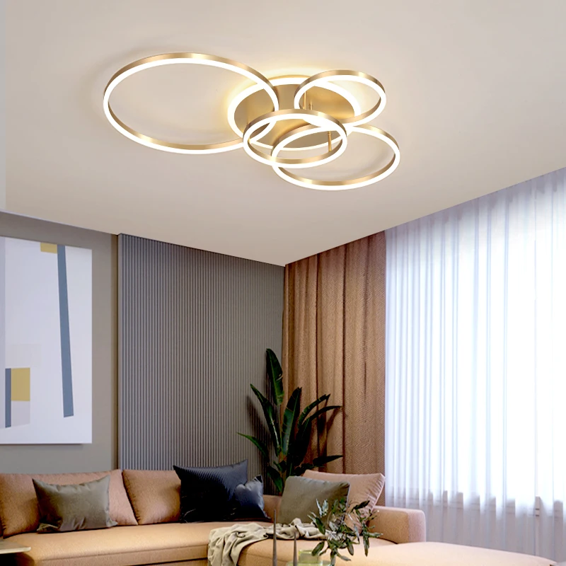 Modern  Bedroom LED Ceiling Lamp For Living Room Bedroom Foyer Hallway Black Gold Led Ceiling Lights Lamps Ceiling Chandelier