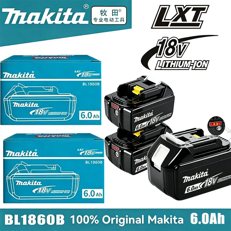 2026 Authentic Makita 18V 6.0Ah Battery, Hot Selling 18V Tools Battery, Replaceable DHR202 DJV182 DDF487 DTW700 DGA404 DTD173