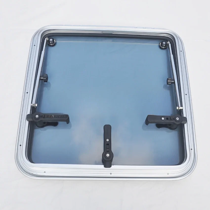 675x675mm Large size Marine Anodized Aluminum Square Hatch with Tempered Glass for Boat window car accsesories