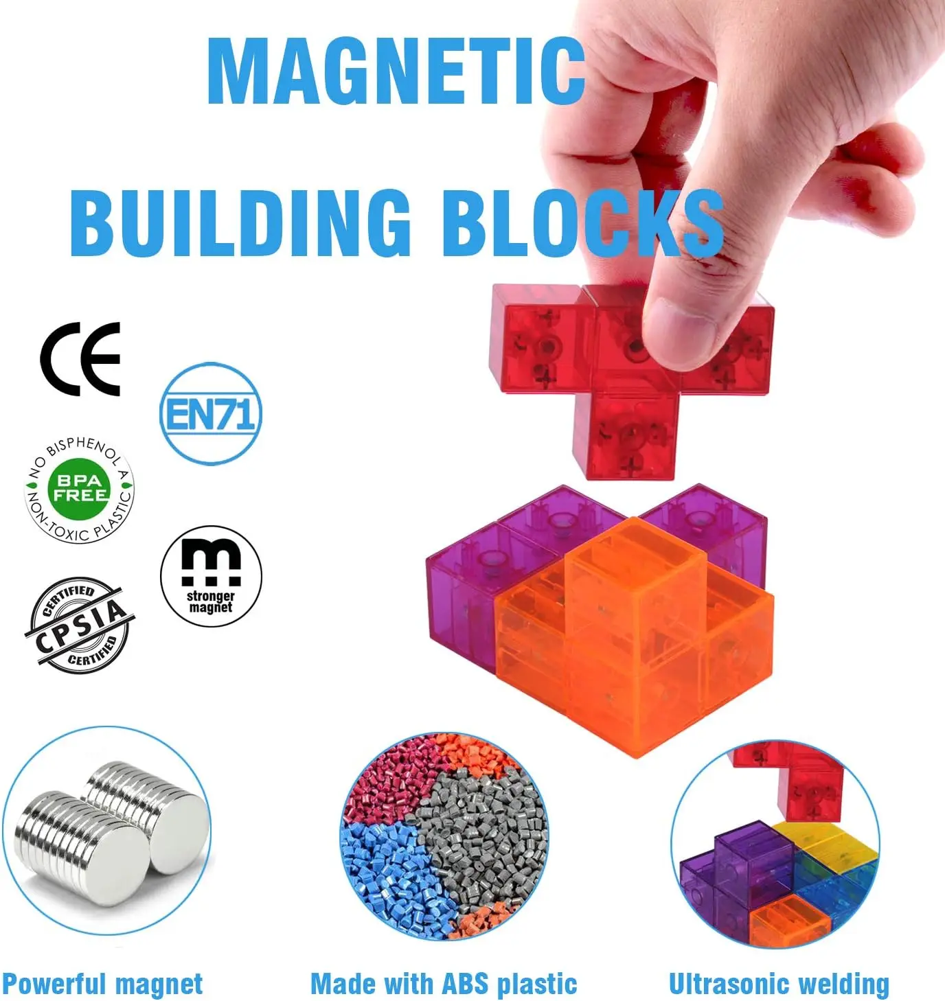 3D Transparent Magnetic Cube Kids Magic Puzzle Montessori Sensory Toy Kids Intellectual Development Stress Relief Gift
