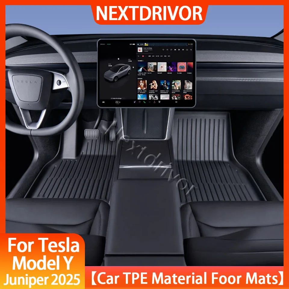 

Car Trunk Mats For New Tesla Model Y 2025 Juniper TPE Floor Mats & Cargo Liner All Weather Trunk Mats Floor Liner Backrest Mats