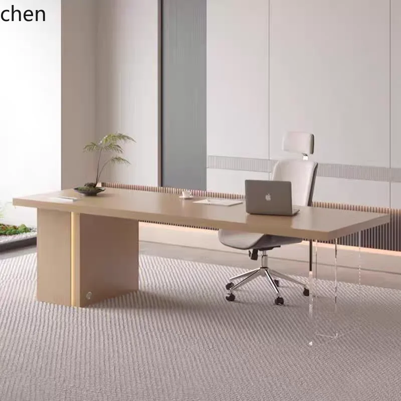 YFY  living room large long book Italian minimalist study table workbench home study room suspended