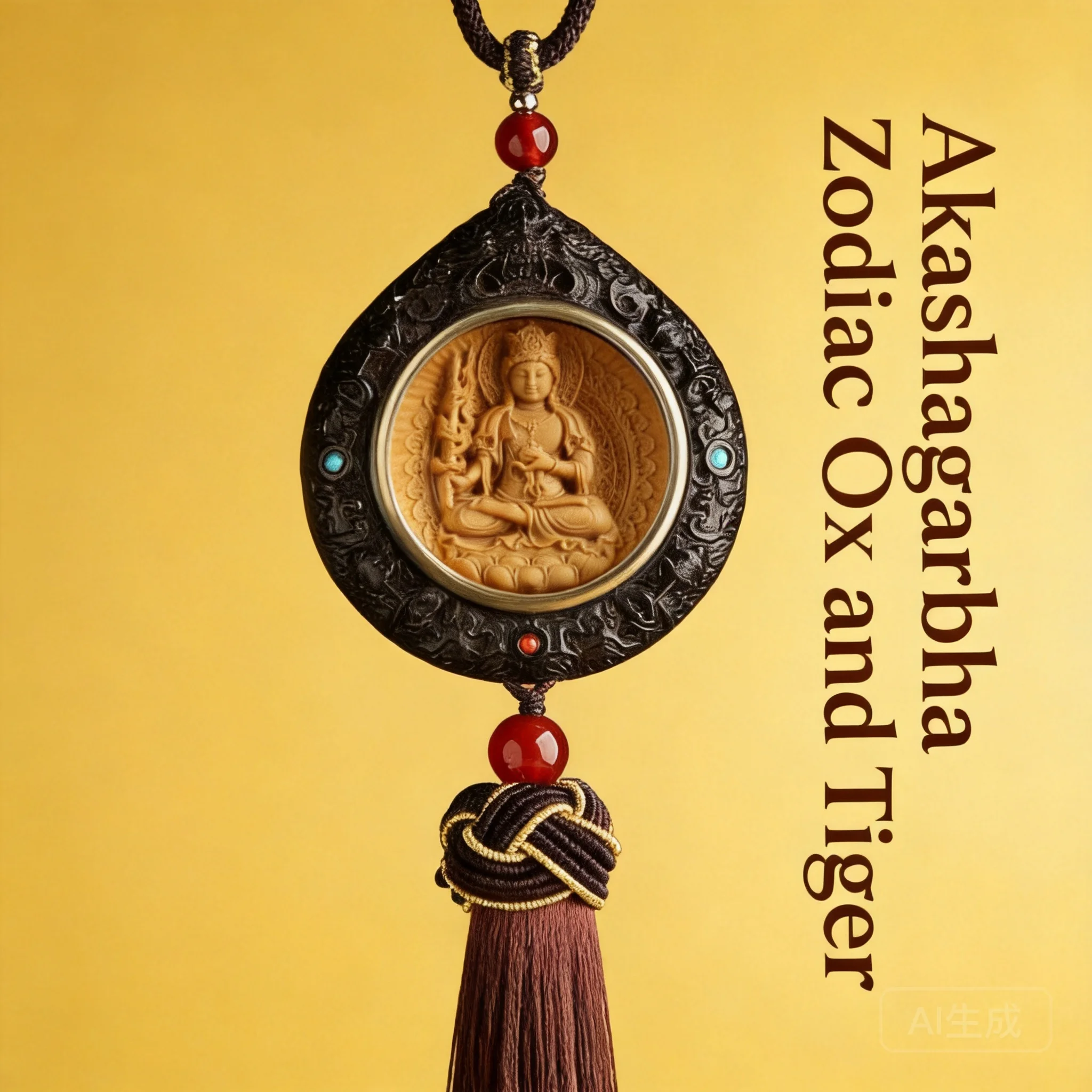 2026 New Chinese Style Red Sandalwood Inlaid Boxwood Zodiac Patron Saint Car Rearview Mirror Hanger Lucky Blessing Fortune Bring