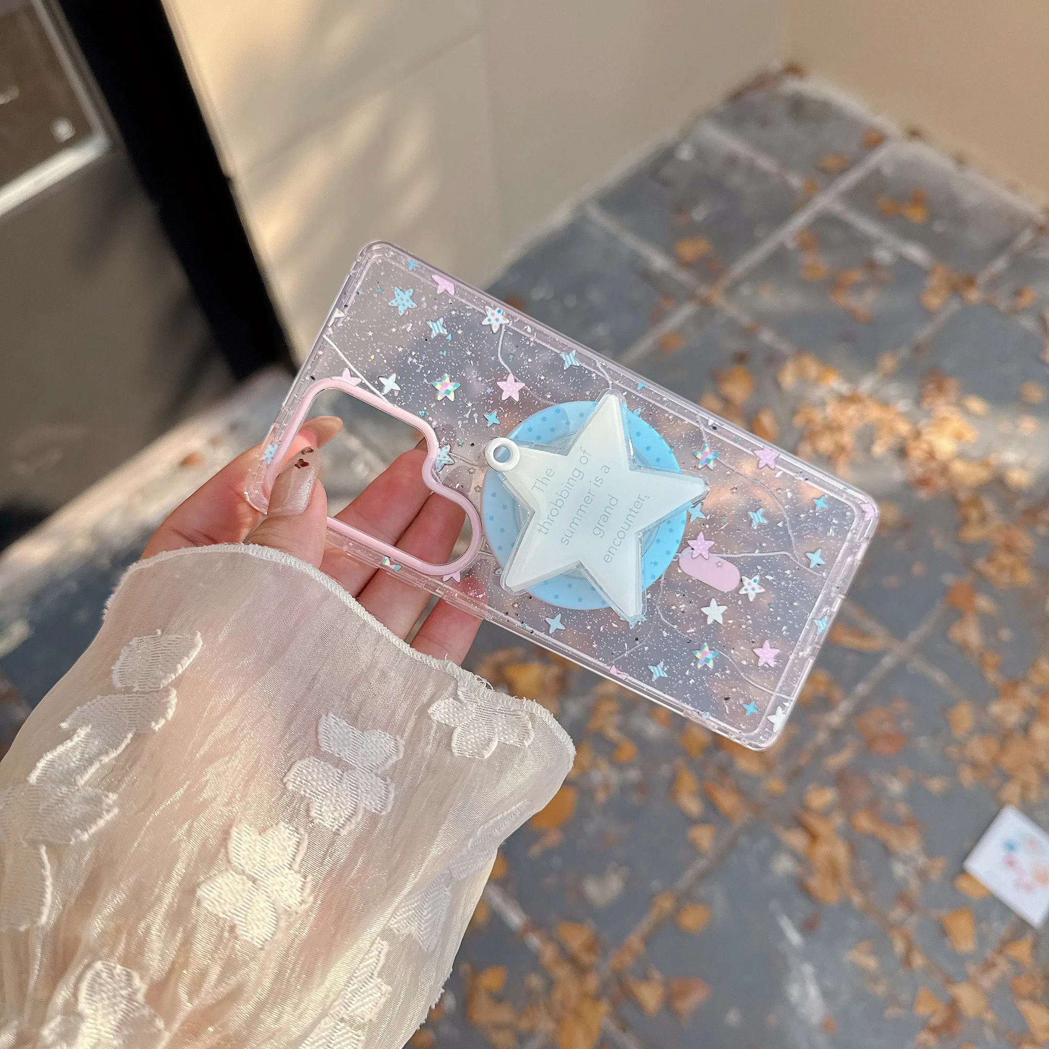 

Back Cover For Samsung Galaxy S26 S25 Ultra S24 Plus S23 Case Glitter Colorful Stars Bracket Magnetic Attraction Back Cover