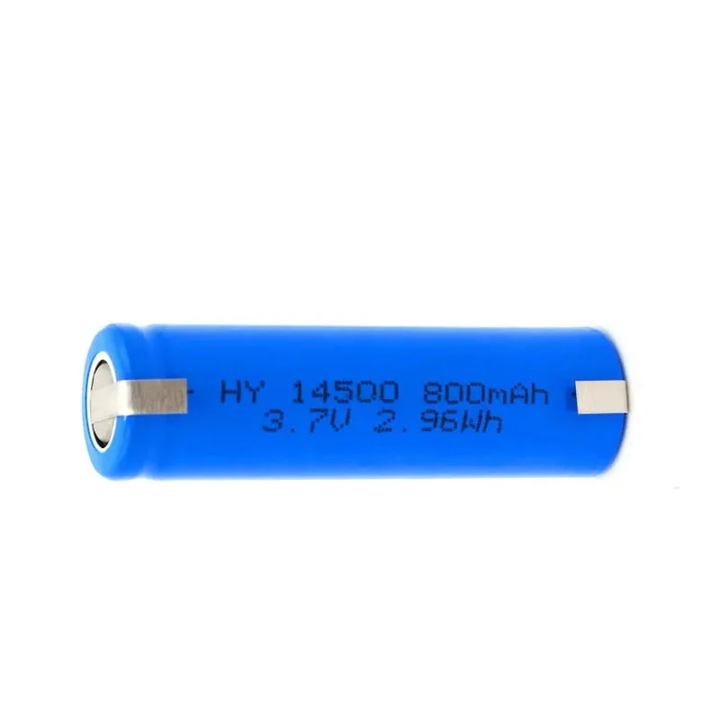 3.7V 800mah 14500 Lithium Ion Battery Rechargeable Battery + Nickel Sheet Suitable for Flashlight LED Flashlight Toys