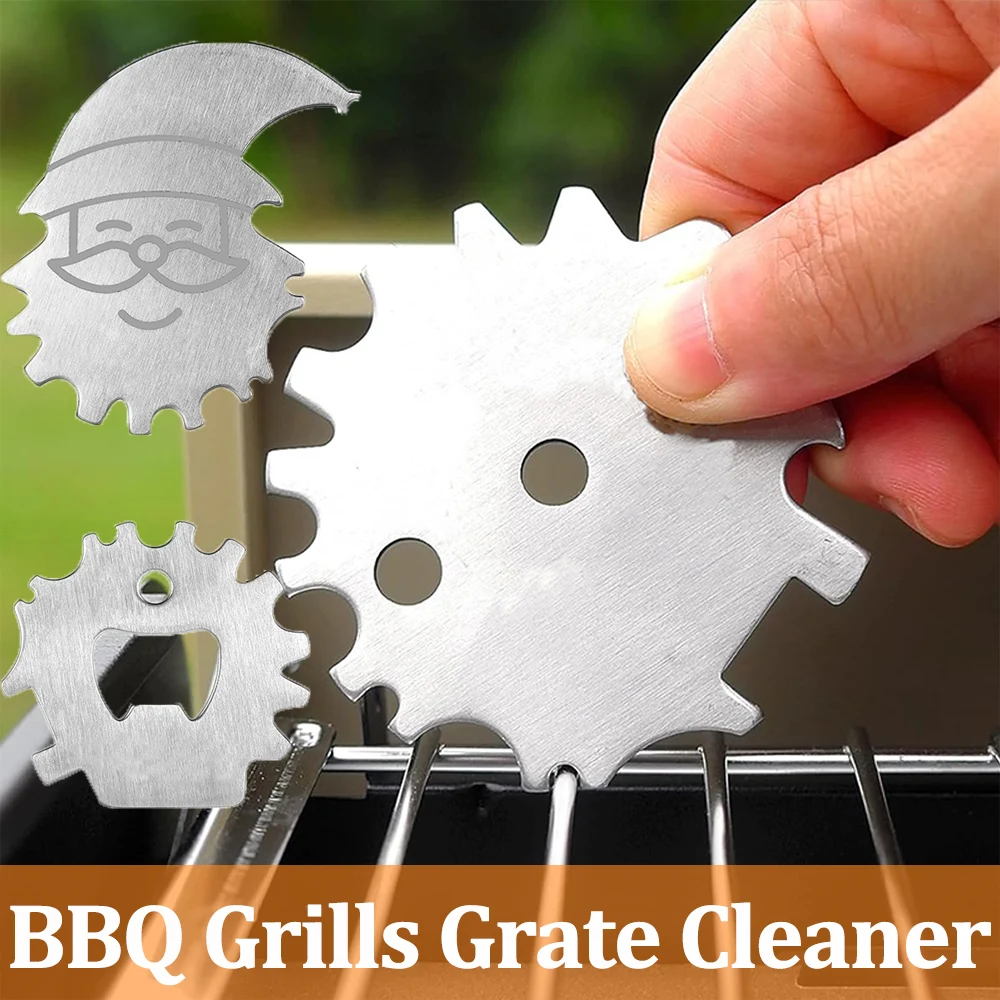 Metal BBQ Grills Grate Cleaner Cleaning Barbecue Scraper Scrubber Tool Portable Grill Cleaning Barbecue Cleaning Grill Scraper