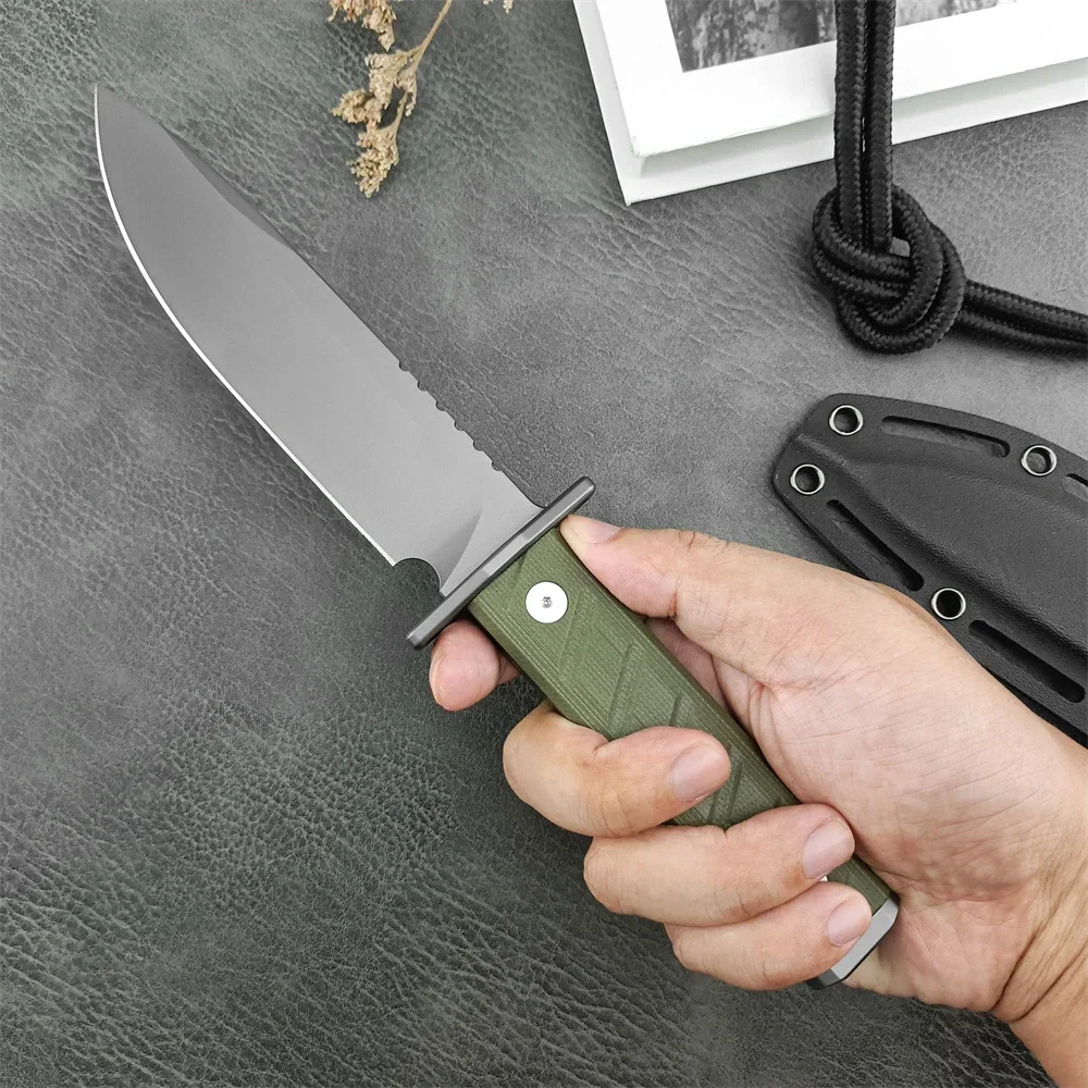 Z/T 0006 Outdoor multi-purpose camping survival rescue hunting tool Military fixed blade G10 Bushcraft EDC straight knife