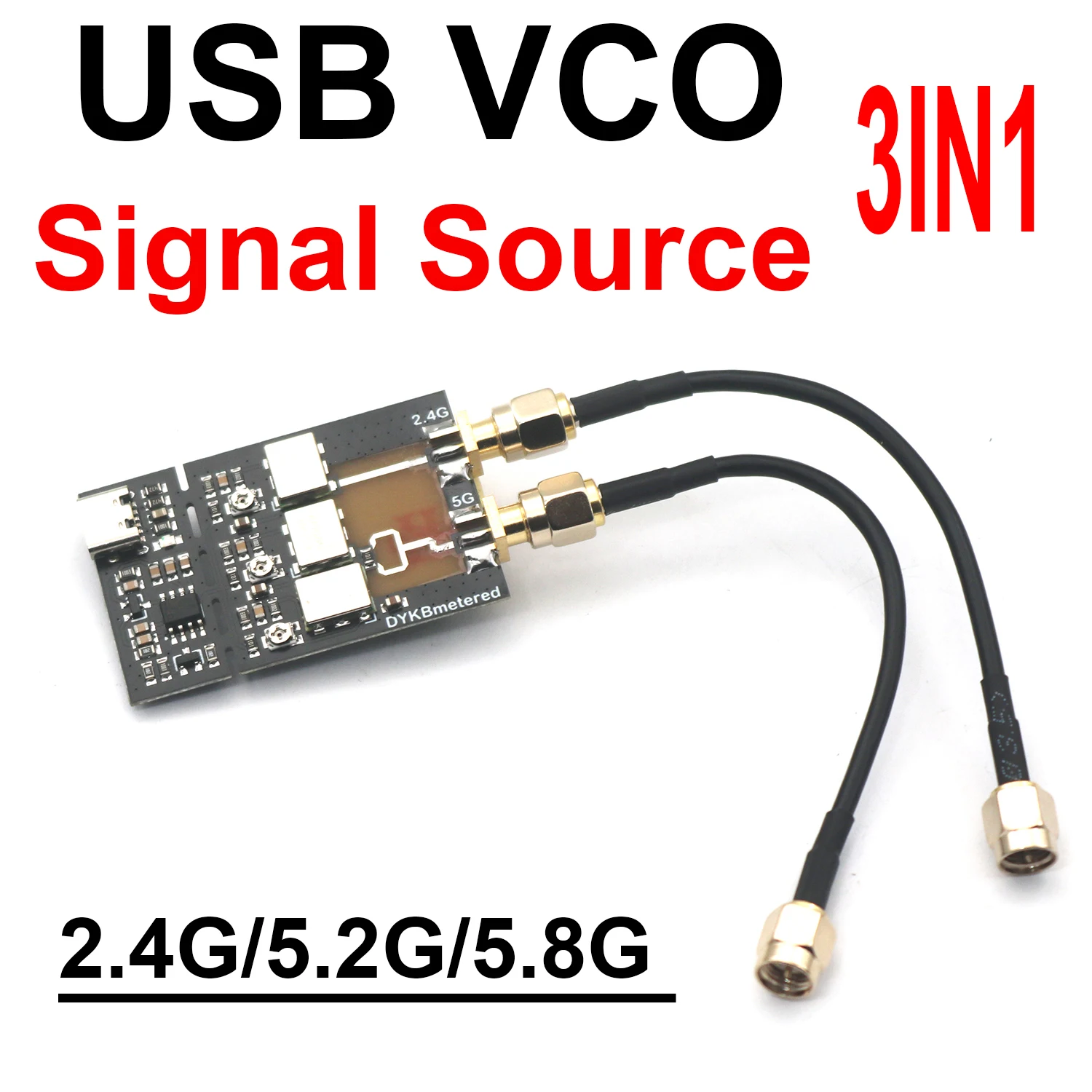 usb vco rf gerador 24g 52g 58g frequencia para 24ghz 52ghz amplificador de potencia rf wifi bt bluetooth ham radio 3in1 01