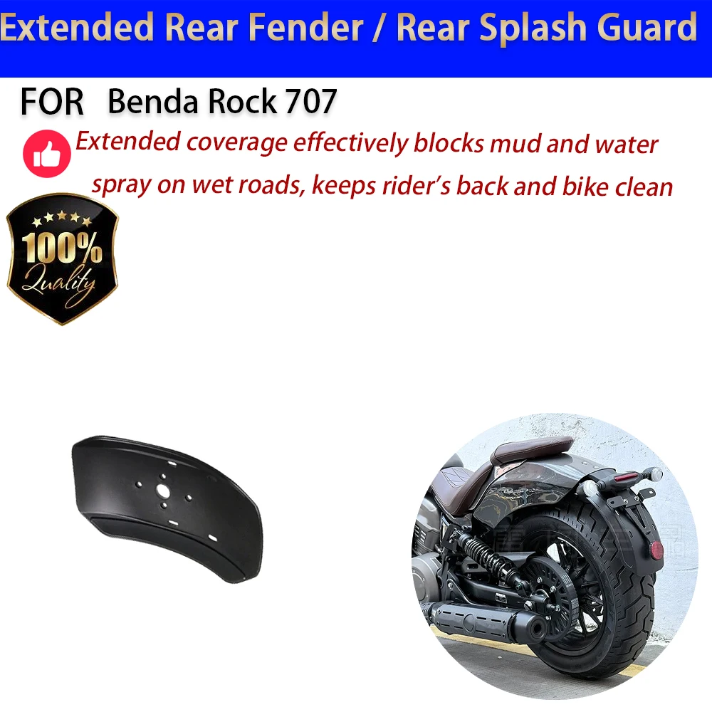 For Benda Rock 707 Extended Rear Fender Mudguard Splash Guard No-Drill Accesorios Moto