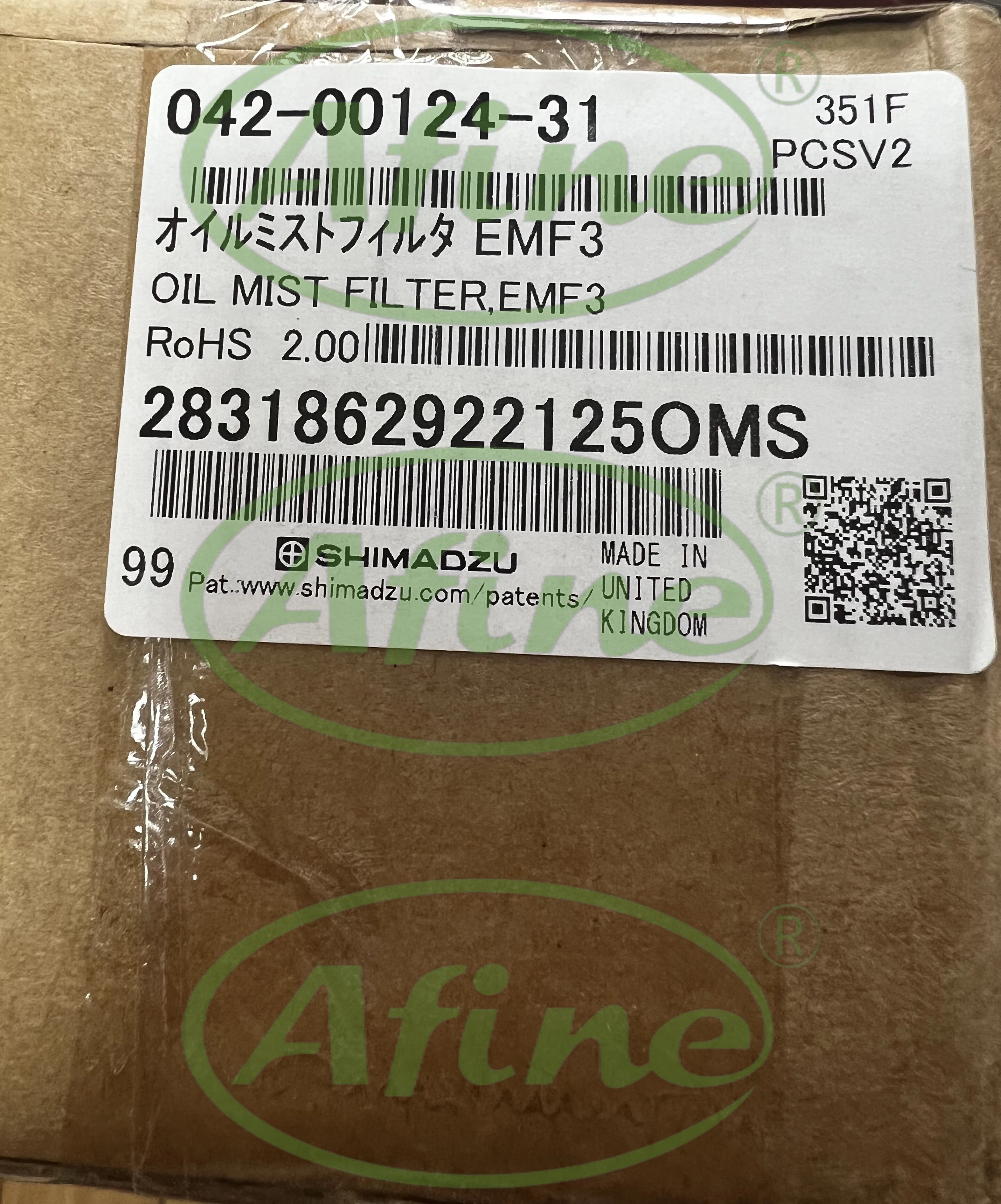 

AFINE Shimadzu 042-00124-31 EMF3 Oil Mist Filter