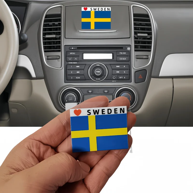 

2pcs Waterproof Sweden Flag Stickers. Durable, Easy to Apply, and Perfect for Car/laptop Decor to Show Your Love for Sweden!