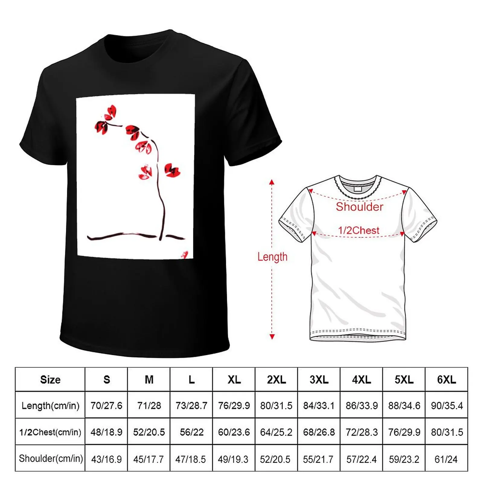 Red flower - ikebana minimalist design T-Shirt anime t shirts for man T-Shirt
